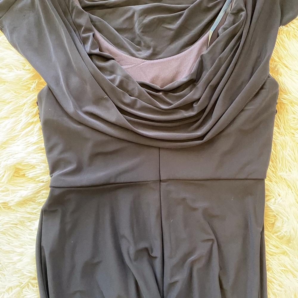 Cowl Neck A-Line Evening Dress - Picture 6 of 11